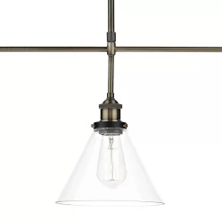 Ray 3 Light Bar Pendant Antique Brass Clear