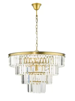 Rhapsody 6 Light Chandelier Crystal And Natural Brass