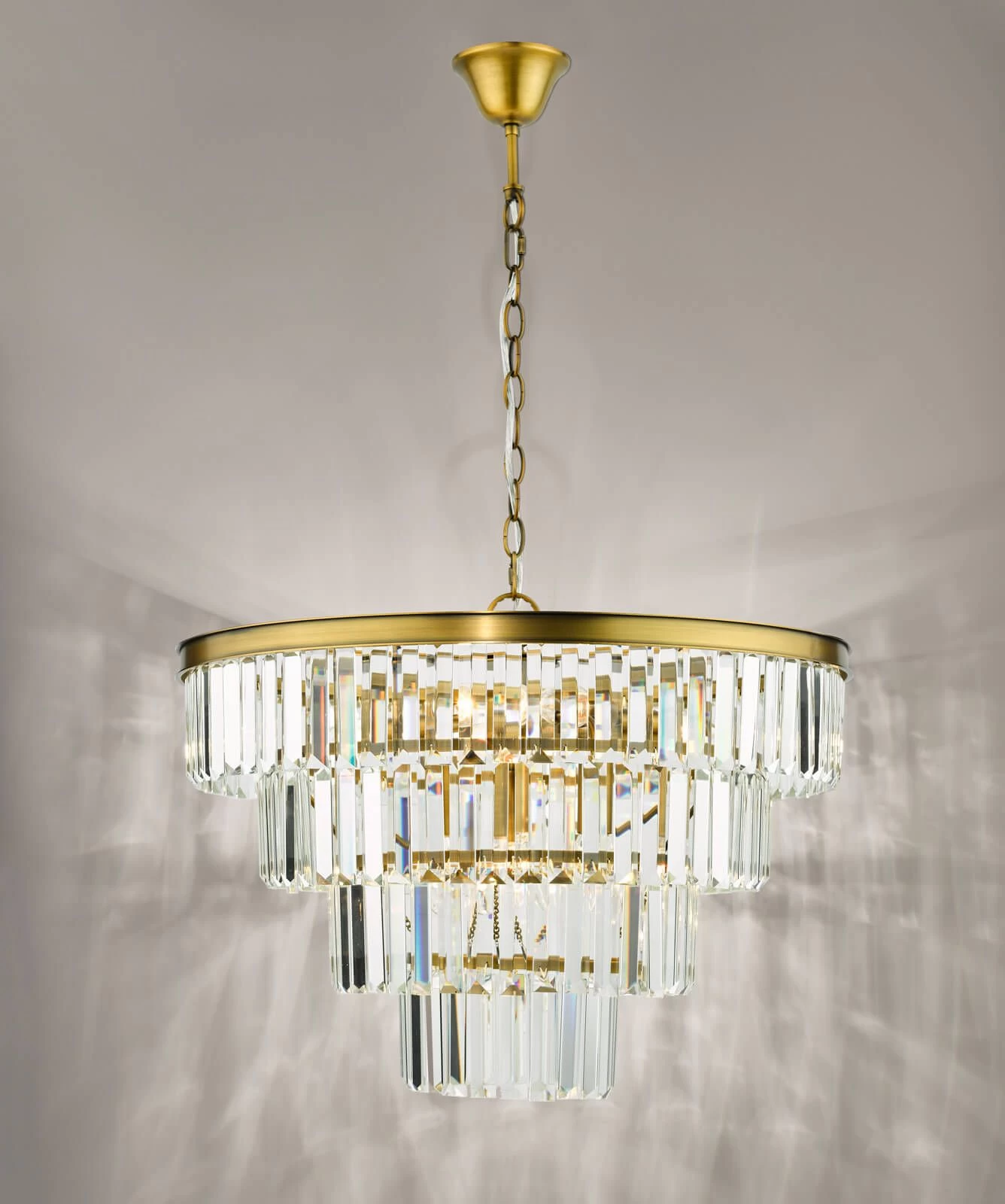 Rhapsody 6 Light Chandelier Crystal And Natural Brass - Image 4