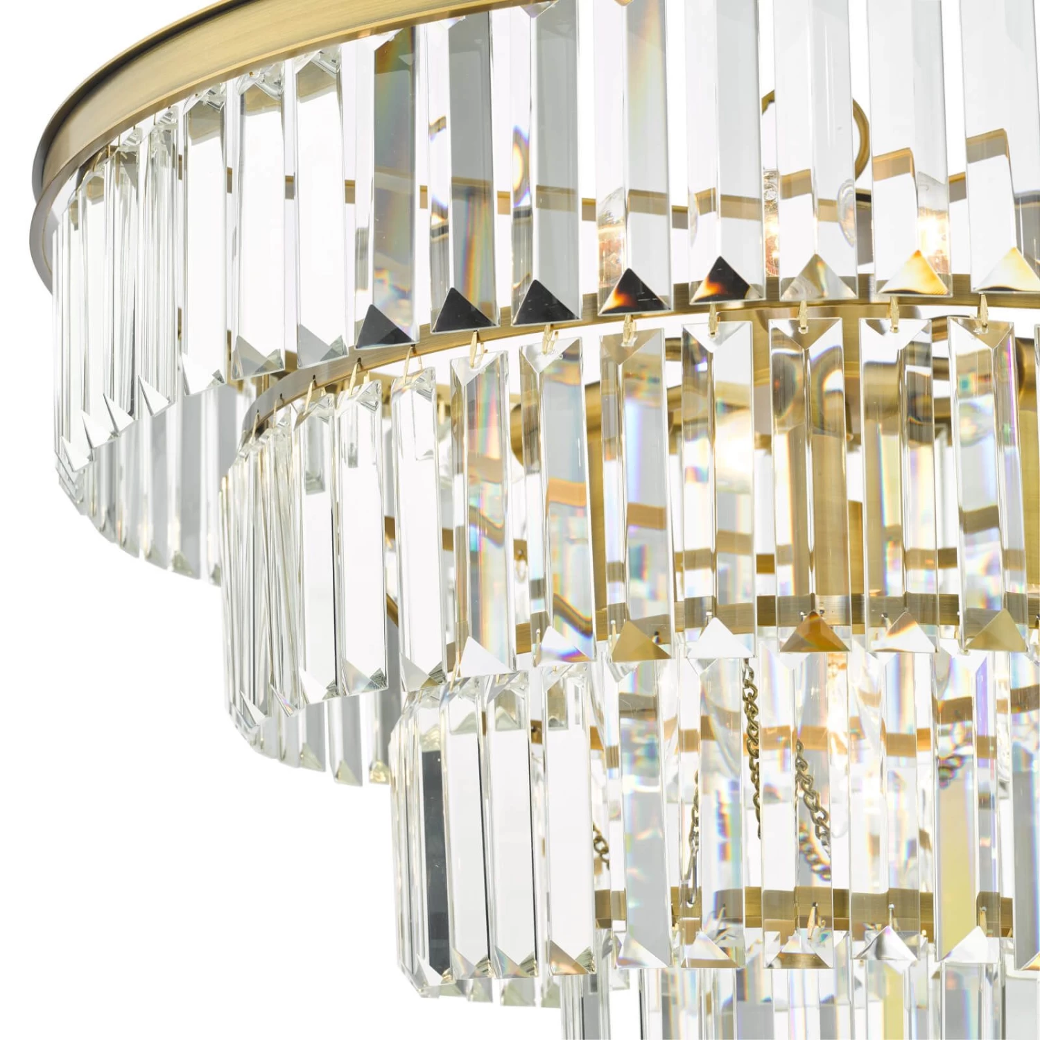 Rhapsody 6 Light Chandelier Crystal And Natural Brass - Image 6