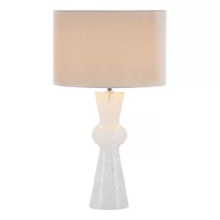 Rheneas Table Lamp White Glass With Shade