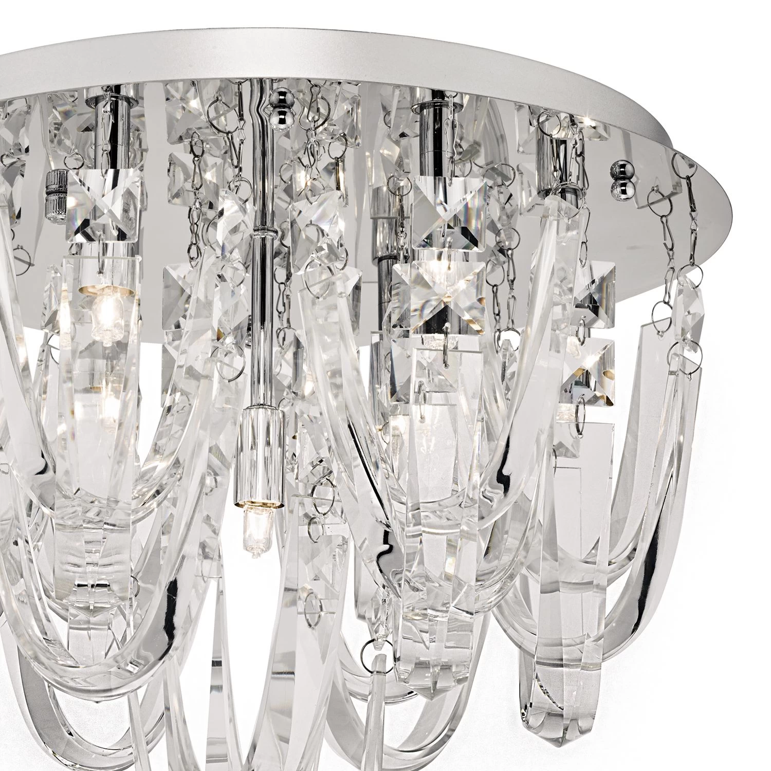 Roxanne Small 7 Light Flush Polished Chrome Crystal - Image 3