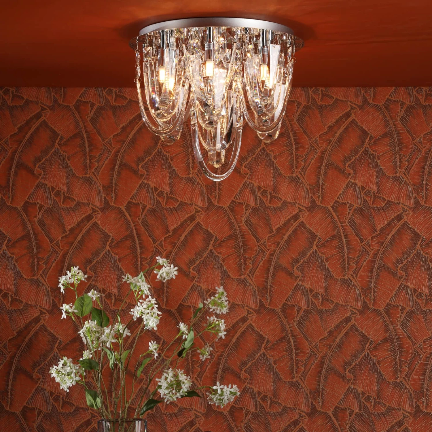 Roxanne Small 7 Light Flush Polished Chrome Crystal - Image 5