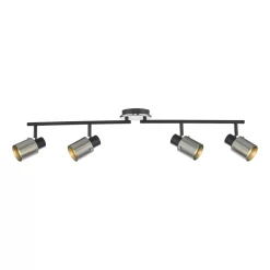 Ryan 4 Light Bar Spotlight Brushed Nickel Matt Black