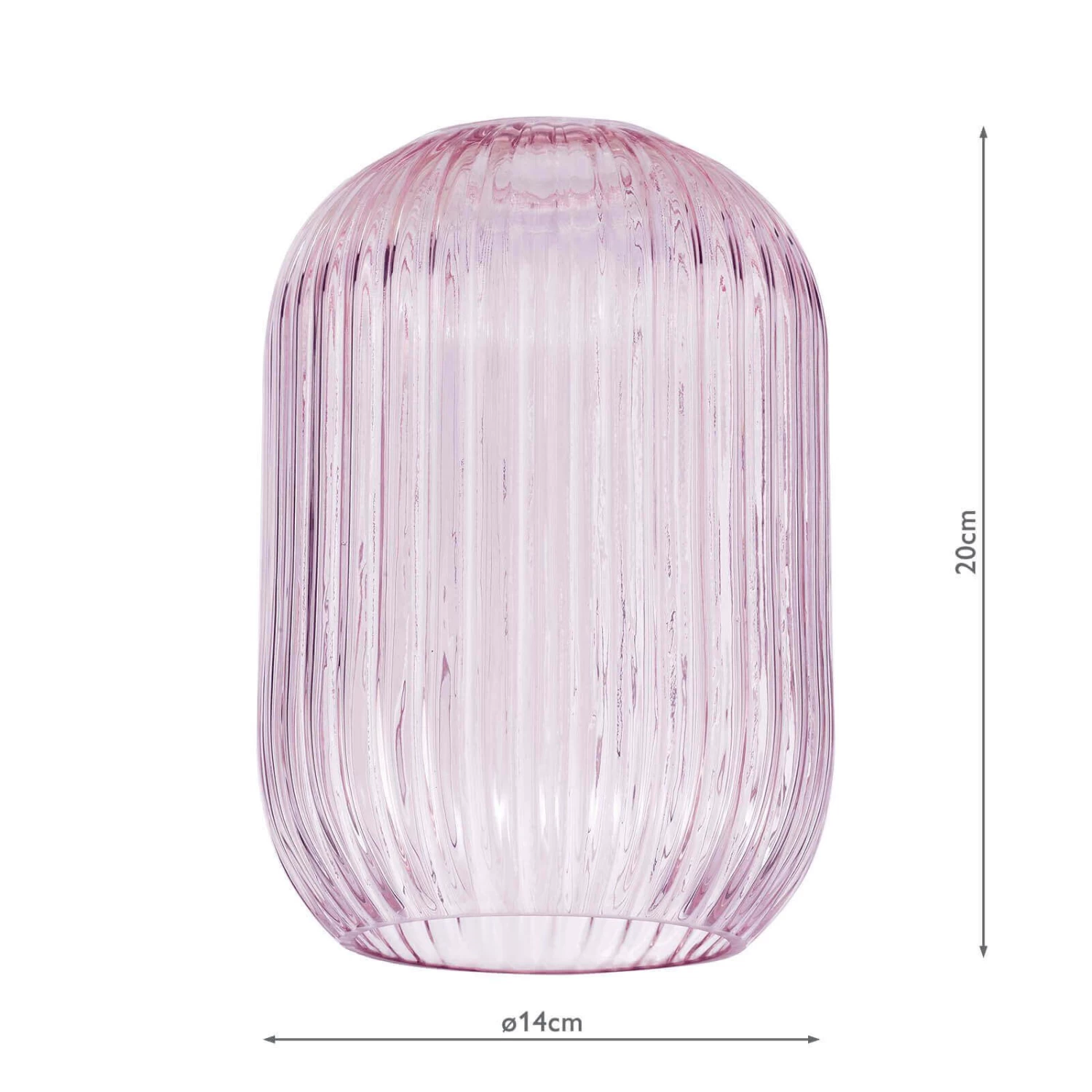 Sawyer Easy Fit Shade Pink Ribbed Glass - Image 4