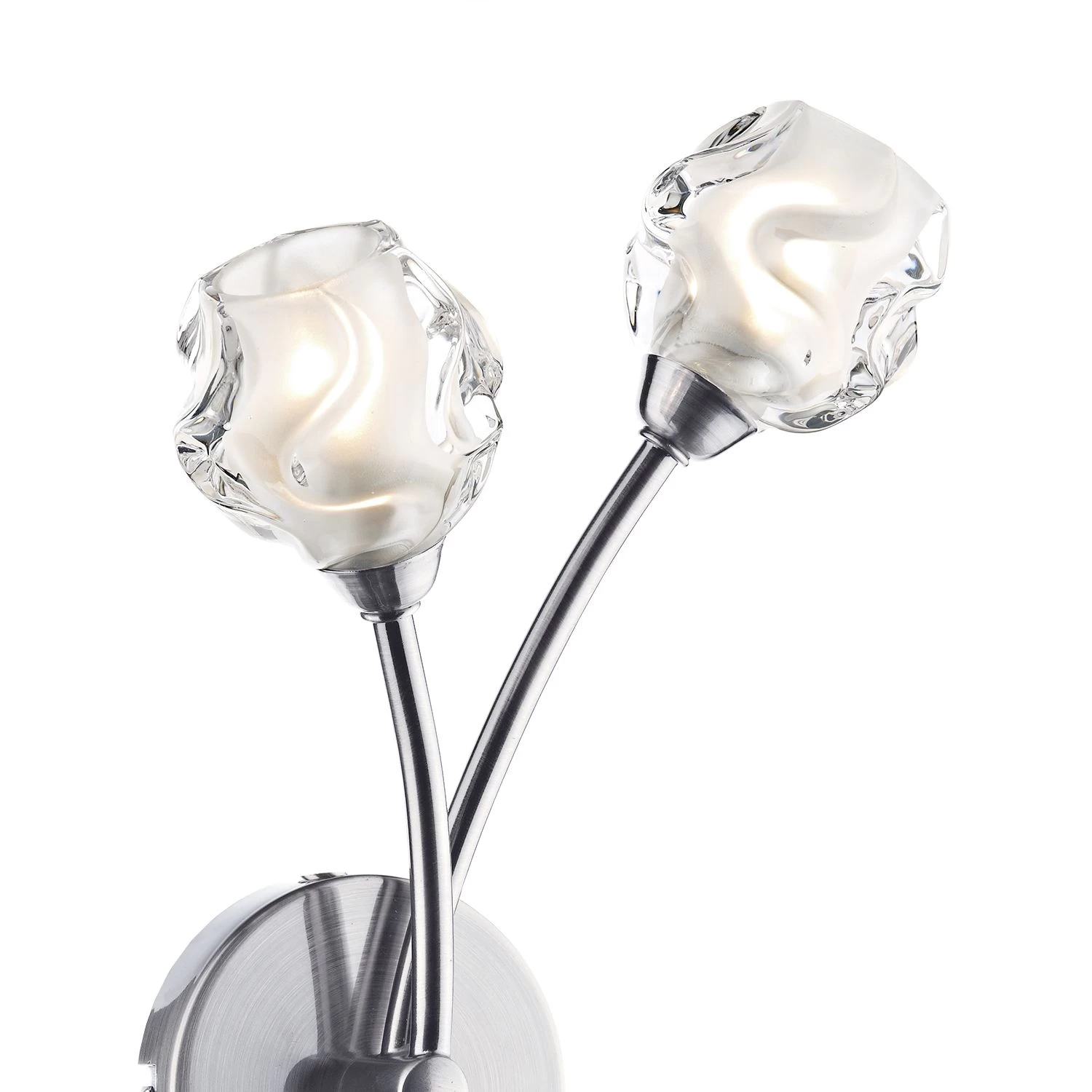 Seattle 2 Light Wall Light Satin Chrome Glass - Image 3