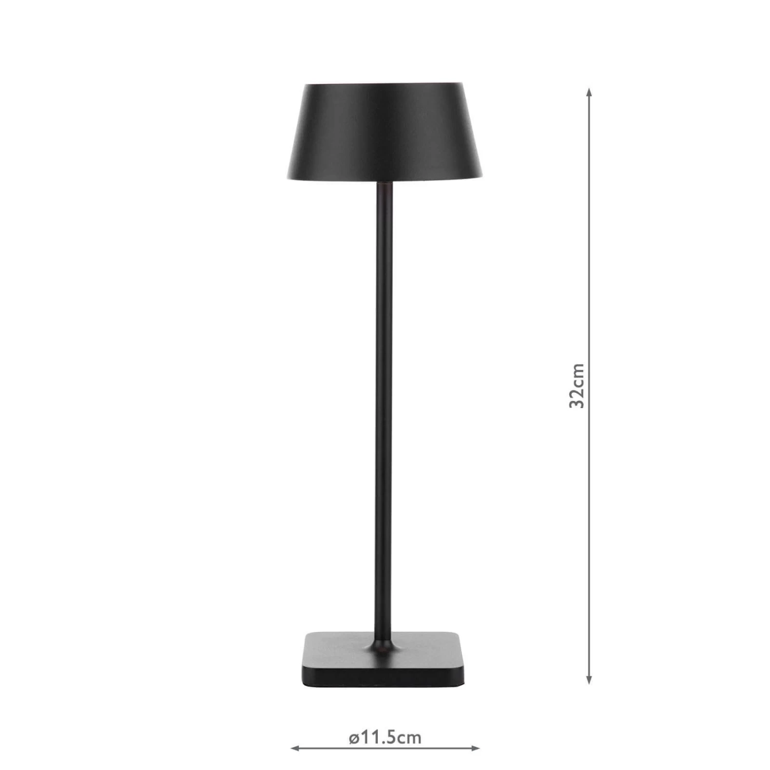Sergio Rechargeable Outdoor Table Lamp Matt Black LED IP54 - Image 5