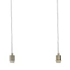 3 Light Antique Brass E27 Suspension With Clear Cable