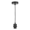 1 Light Matt Black E27 Suspension With Black Cable
