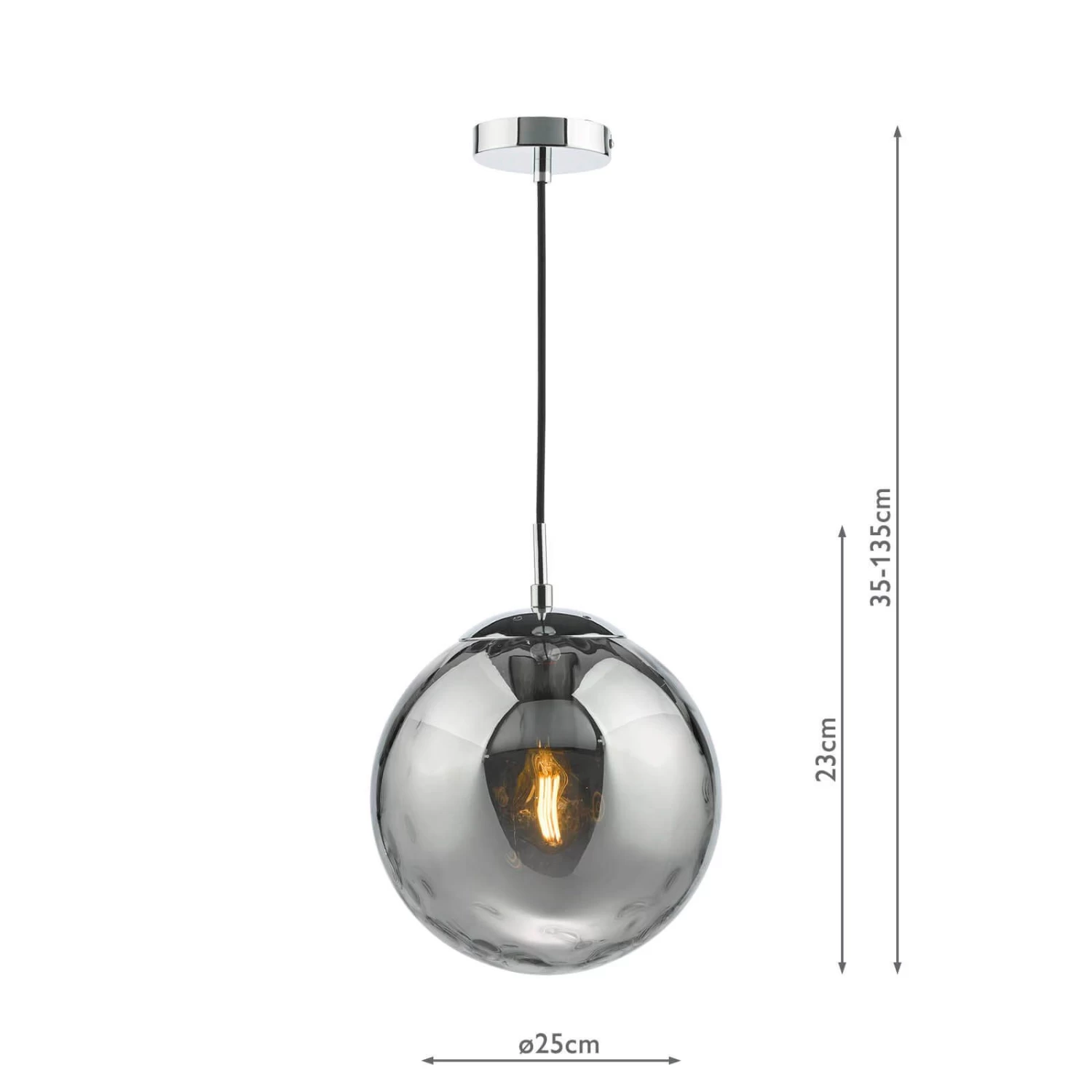 Ripple Pendant Polished Chrome & Smoked Glass - Image 10