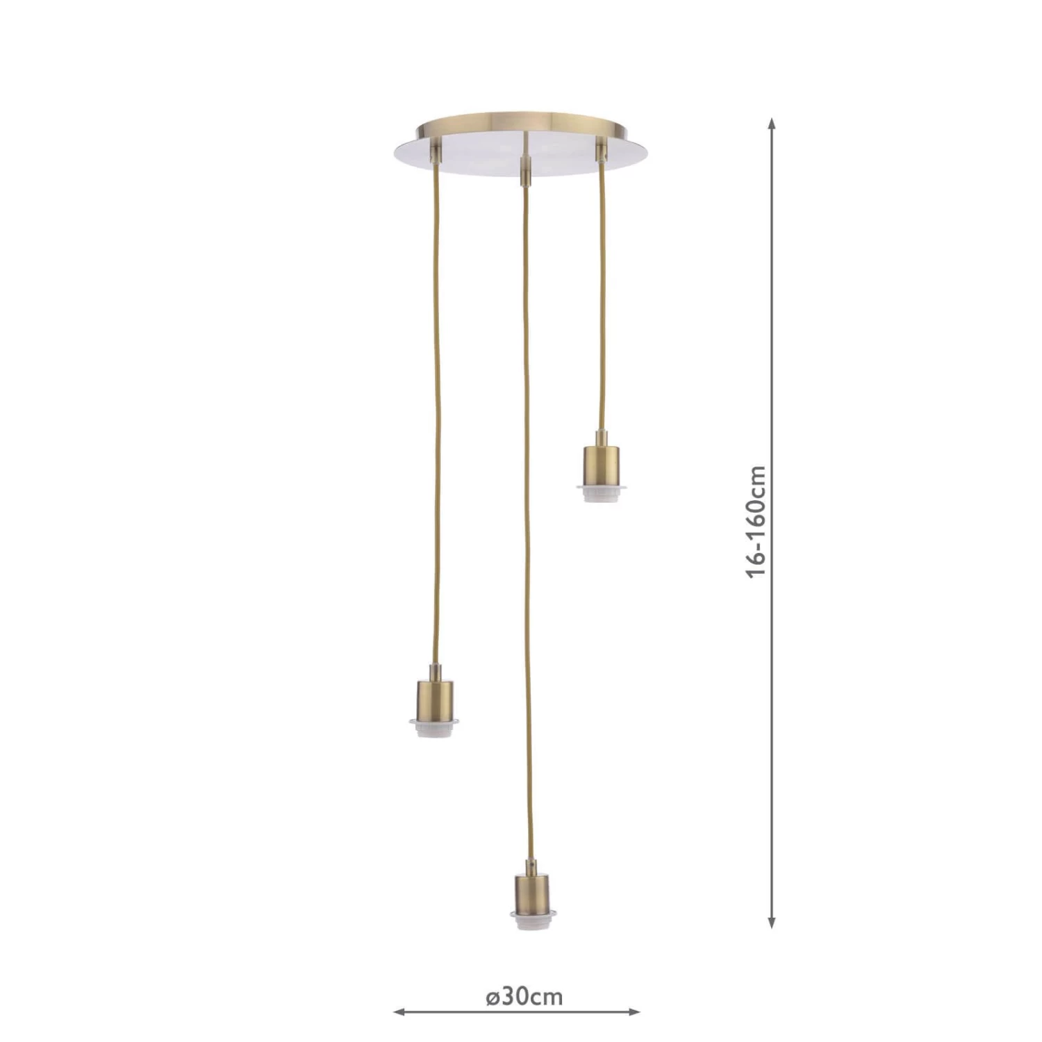 3 Light Antique Brass E27 Suspension Cluster - Image 2