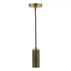 1 Light Knurled Brass E27 Suspension