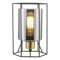 Tatum Table Lamp Matt Black And Smoked Glass