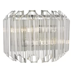 Tuvalu 2 Light Wall Light Glass & Polished Chrome