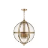 Vanessa 5 Light Lantern Antique Brass Glass