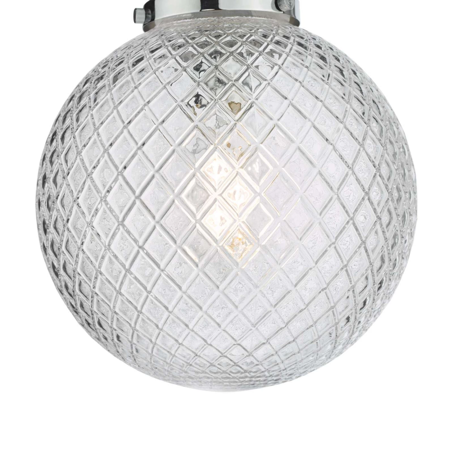 Wayne Bathroom Semi Flush Polished Chrome Glass IP44 - Image 3