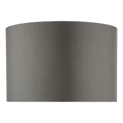 Zeya Grey Faux Silk Drum Shade 37cm