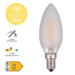 (Pack Of 5) LED Candle Light Bulb (Lamp) SES/E14 4W 450LM