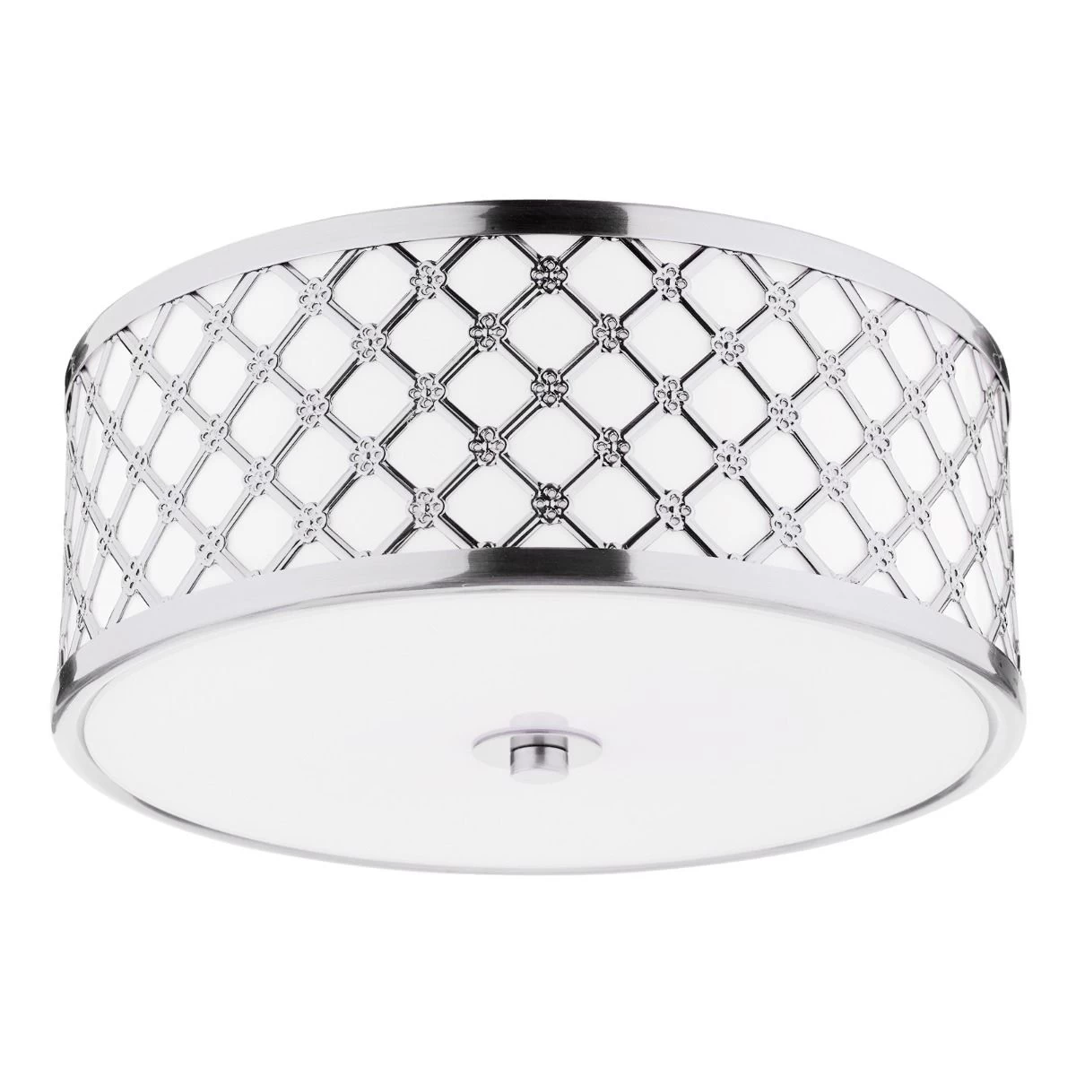 Civic Small 2 Light Flush Polished Chrome Frosted Glass