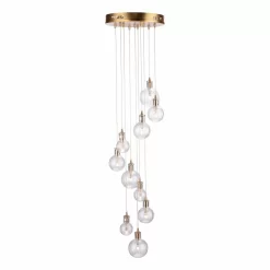 Dita 10 Light Cluster Pendant Brass & Glass