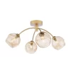 Izzy 4 Light Semi-Flush Gold & Champagne Dimpled Glass