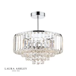 Laura Ashley Vienna 3lt Semi Flush Crystal & Polished Chrome