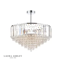 Laura Ashley Vienna 5lt Semi Flush Crystal & Polished Chrome