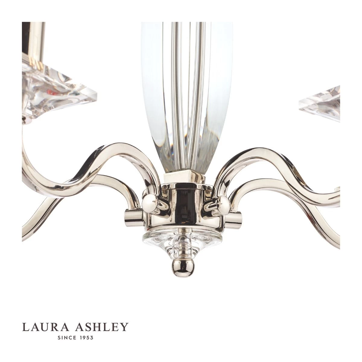 Laura Ashley Carson 5lt Chandelier Cut Glass & Polished Nickel - Image 3