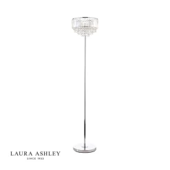 Laura Ashley Vienna 3lt Floor Lamp Crystal & Polished Chrome