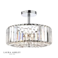 Laura Ashley Fernhurst 3lt Semi Flush Polished Chrome Glass