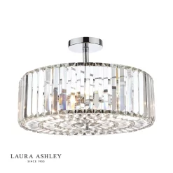 Laura Ashley Fernhurst 4lt Semi Flush Polished Chrome Glass