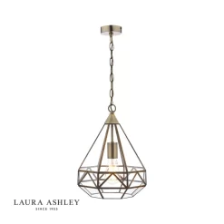 Laura Ashley Zaria Pendant Antique Brass Glass