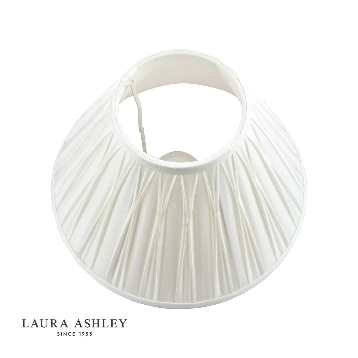 Laura Ashley Fenn Silk Empire Drum Shade White 25cm/10 Inch - Image 3