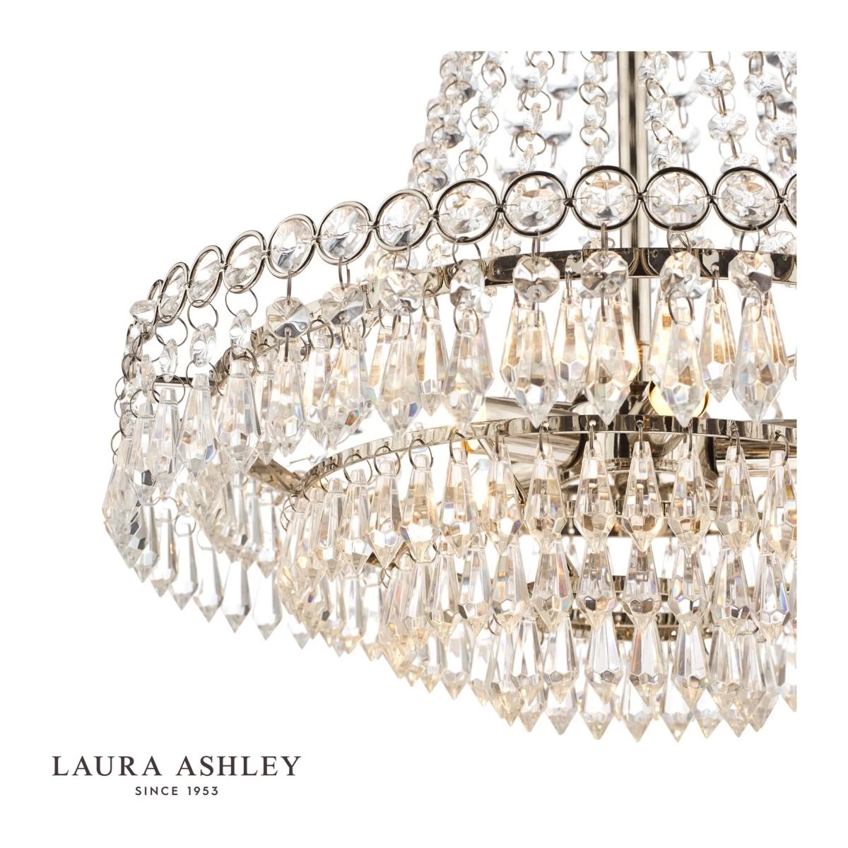 Laura Ashley Enid 5lt Chandelier Polished Nickel & Cut Glass - Image 3