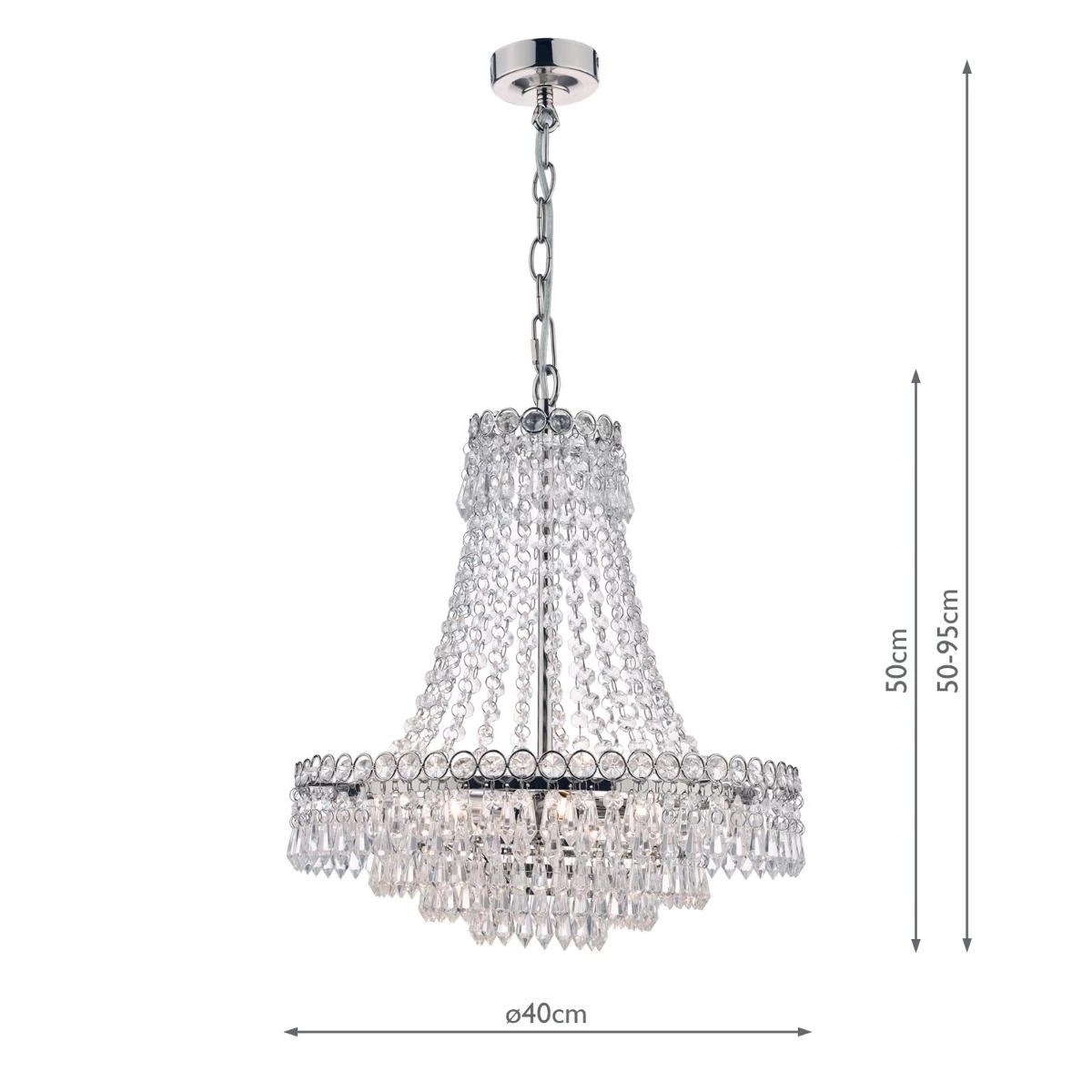 Laura Ashley Enid 5lt Chandelier Polished Nickel & Cut Glass - Image 6