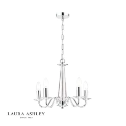 Laura Ashley Blake 5lt Chandelier Cut Glass & Polished Chrome