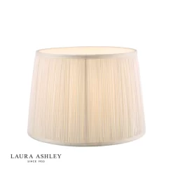 Laura Ashley Hemsley Pleated Silk Empire Drum Shade Cream 25cm/10 Inch