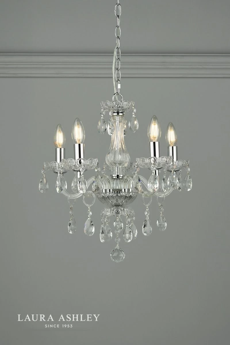 Laura Ashley Harriet 5 Light Crystal & Polished Chrome Chandelier - Image 4