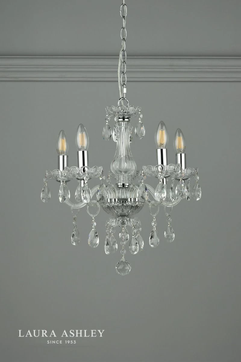 Laura Ashley Harriet 5 Light Crystal & Polished Chrome Chandelier - Image 5