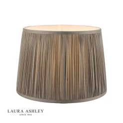 Laura Ashley Hemsley Pleated Silk Empire Drum Shade Grey 25cm/10 Inch