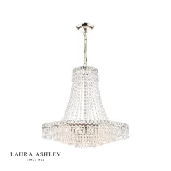 Laura Ashley Enid Grand 5lt Chandelier Polished Nickel & Cut Glass