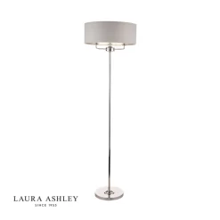 Laura Ashley Sorrento 3 Light Floor Lamp Polished Nickel With Silver Shade