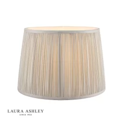 Laura Ashley Hemsley Pleated Silk Empire Drum Shade Silver 30cm/12 Inch