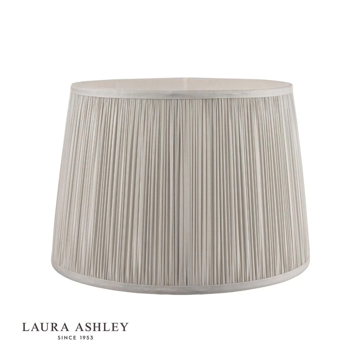 Laura Ashley Hemsley Pleated Silk Empire Drum Shade Silver 30cm/12 Inch - Image 2