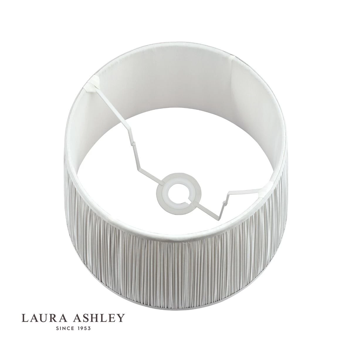 Laura Ashley Hemsley Pleated Silk Empire Drum Shade Silver 30cm/12 Inch - Image 3