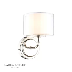 Laura Ashley Southwell Wall Light Polished Nickel & Glass Shade