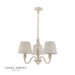 Laura Ashley Ellis 3lt Pendant Ivory With Shades