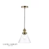 Laura Ashley Isaac Pendant Antique Brass Glass