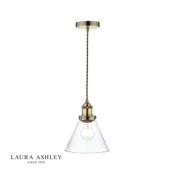 Laura Ashley Isaac Pendant Antique Brass Glass