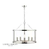 Laura Ashley Harrington 5lt Pendant Polished Nickel Glass
